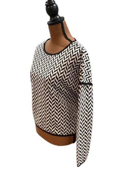 Sanctuary Sanctuary Black and White Chevron Sweater Size M / US 6-8 / IT 42-44 - 3 Thumbnail