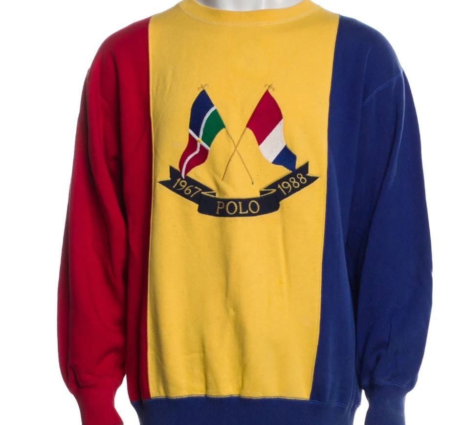 Vintage Polo Ralph Lauren Tricolor Cross Flags Sweatshirt