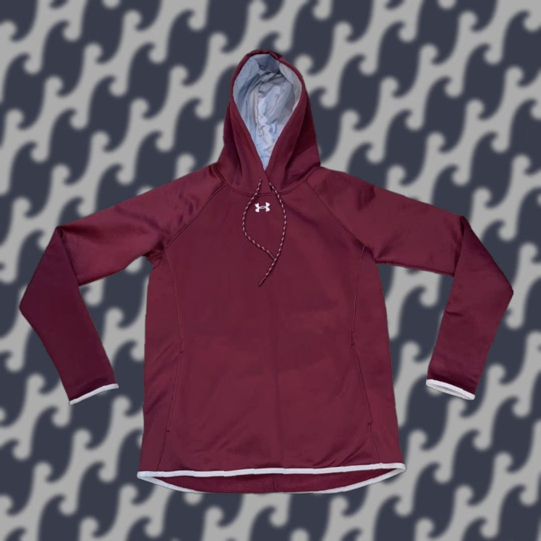Under Armour Under Armour Cold Gear Hoodie Women’s M Maroon Pullover Sweatshirt Long Sleeve Logo Activewear Size M / US 6-8 / IT 42-44 - 1 Thumbnail