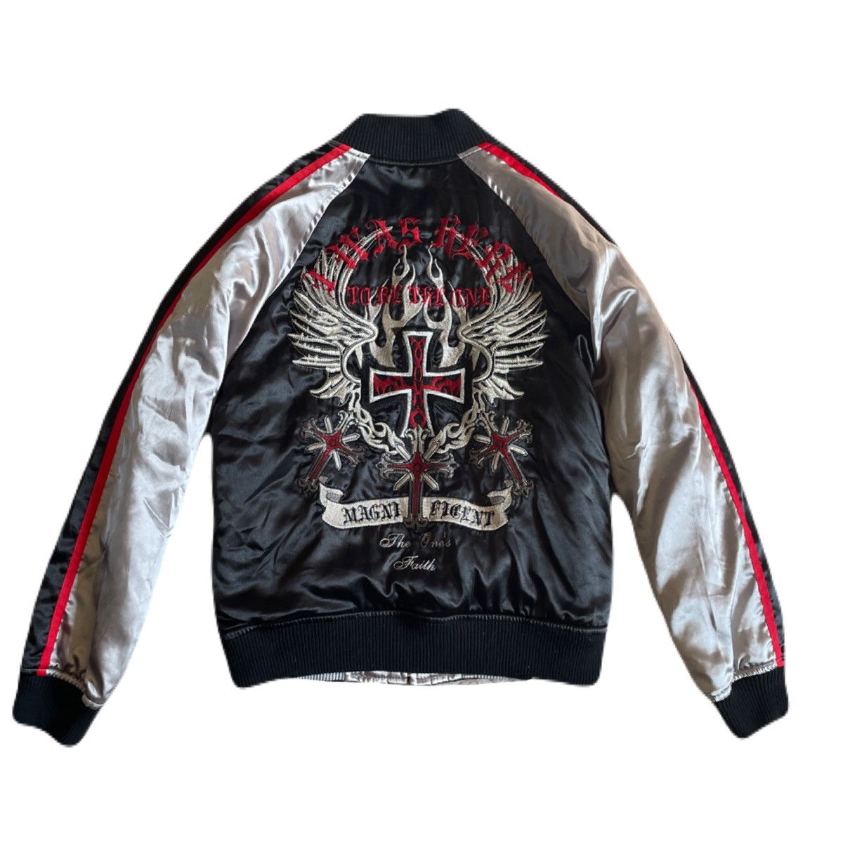 If Six Was Nine 2000s Riot Japanese archive Cross Embroidery Sukajan Jacket Size US M / EU 48-50 / 2 - 2 Thumbnail