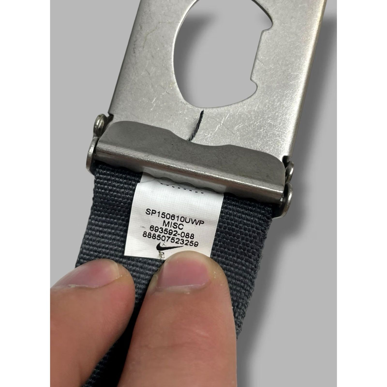 Nike Nike Reversible Belt – Grey/Black Pattern – Buckle – Men – One Size – Cotton Canvas Size ONE SIZE - 7 Thumbnail