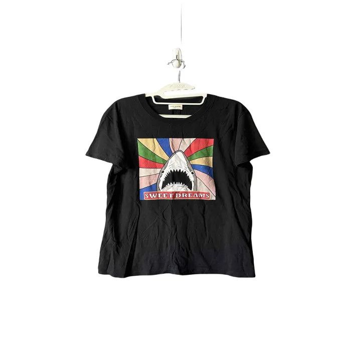 Saint Laurent Paris Yves Saint Laurent Shark Print Short Sleeve Tee Size US M / EU 48-50 / 2 - 1 Thumbnail