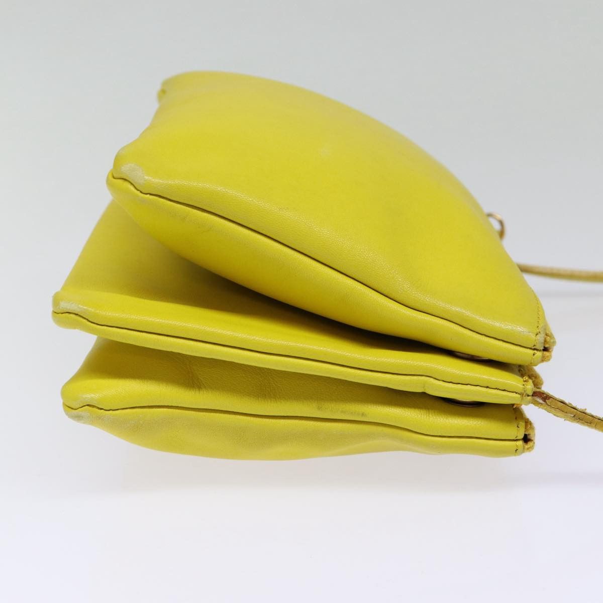 Celine CELINE Trio Large Shoulder Bag Leather Yellow Gold Size ONE SIZE - 5 Thumbnail