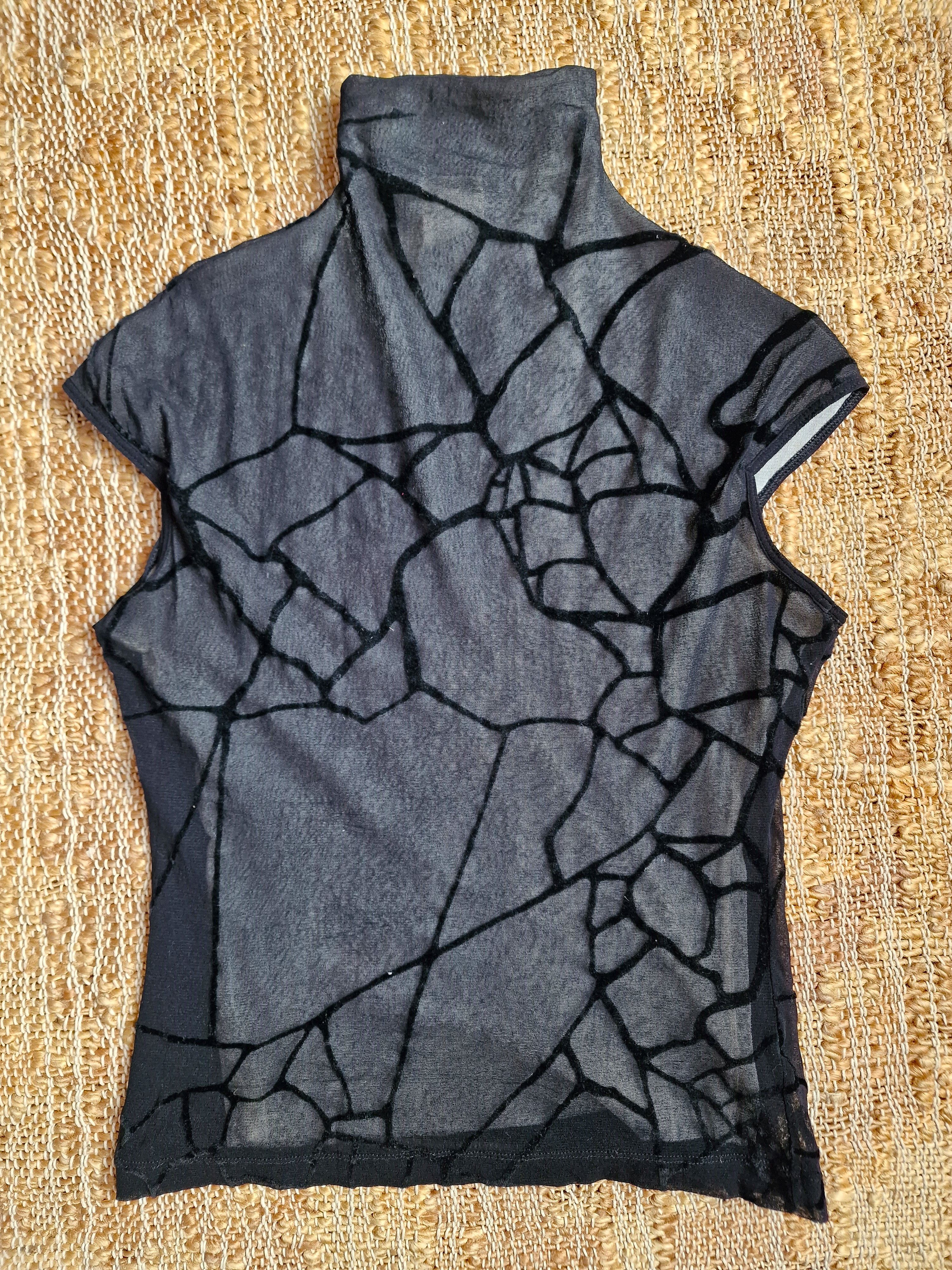 Other Plein Sud Mesh Cracked Y2K Medium Large Vintage Tee Top Size L / US 10 / IT 46 - 7 Thumbnail