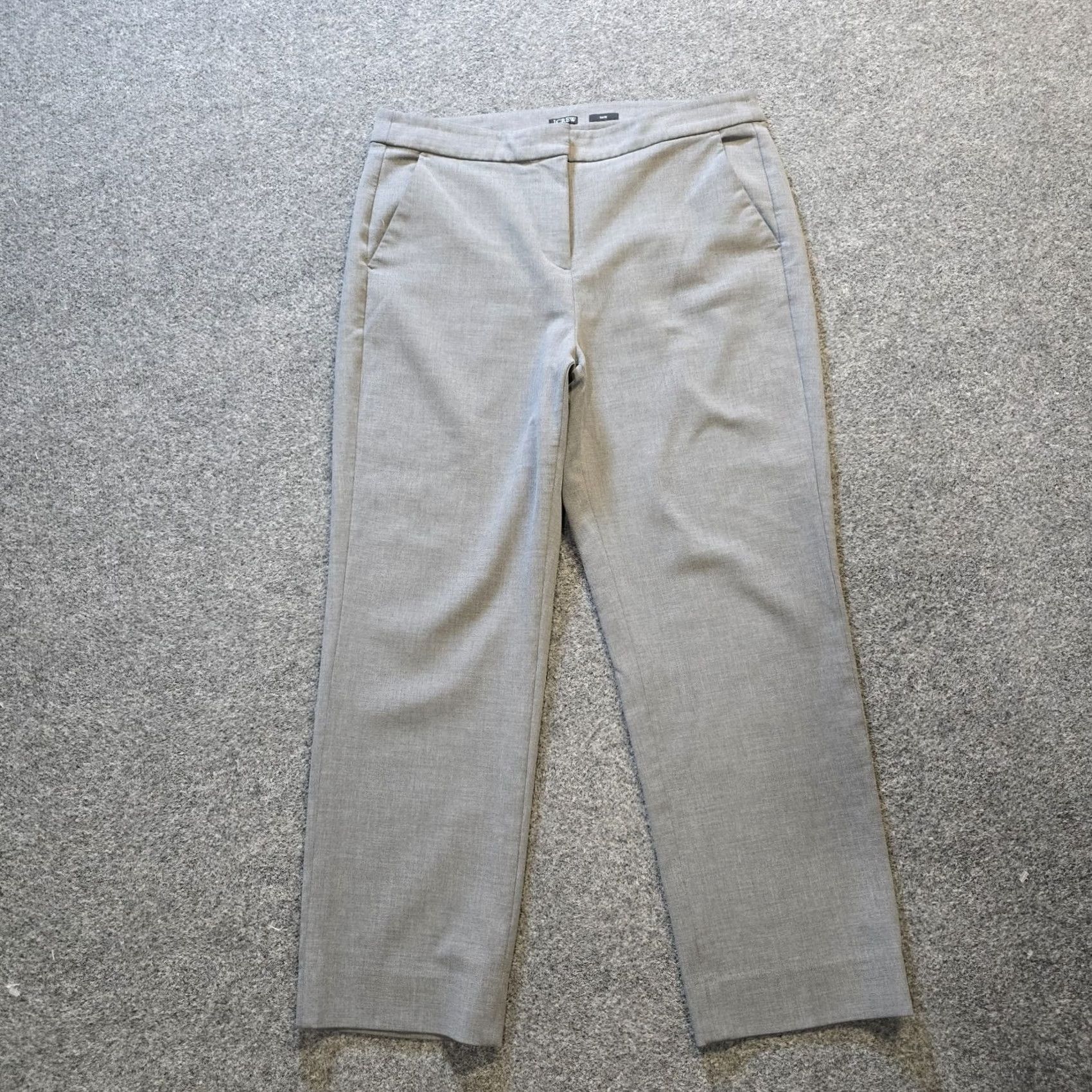 J.Crew J.CREW Pants Women 12 Gray Kate Cotton Blend Taper Flat Front Career Casual Dress Pants Women XS-? Size 34" / US 12 / IT 48 - 2 Thumbnail