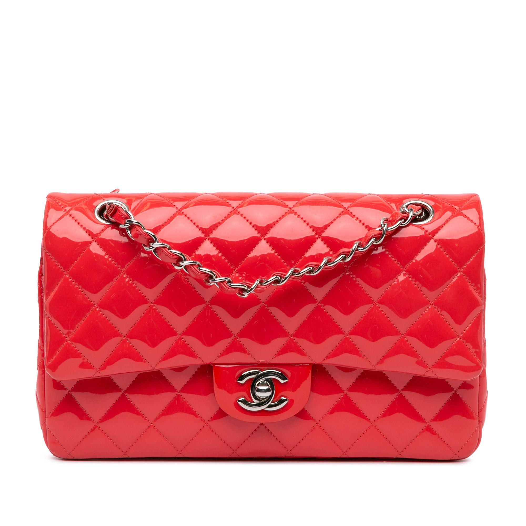 Chanel Chanel Medium Classic Patent Double Flap Red Size ONE SIZE - 1 Thumbnail