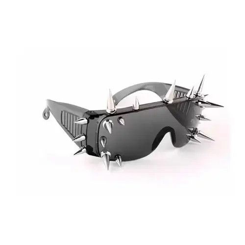 Electric Visual Goth Punk Spiked Oversized Black Sunglasses Size ONE SIZE - 1 Thumbnail