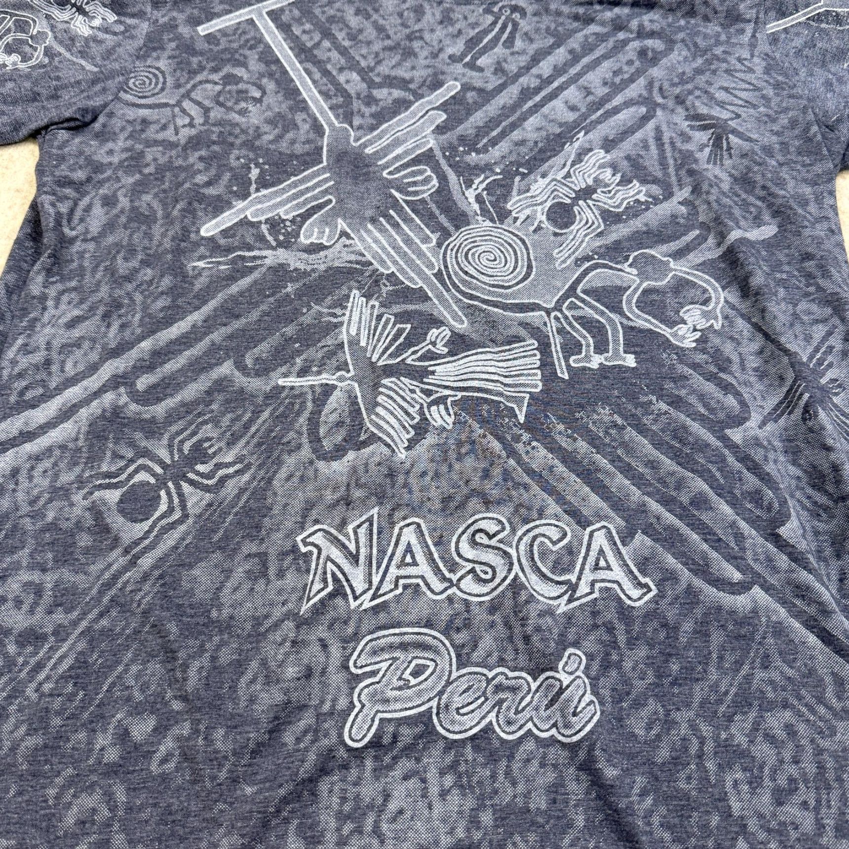 Vintage Nasca Lines Peru Shirt Mens Large Gray AOP Graphic Souvenir Rufyar's Size US L / EU 52-54 / 3 - 3 Thumbnail