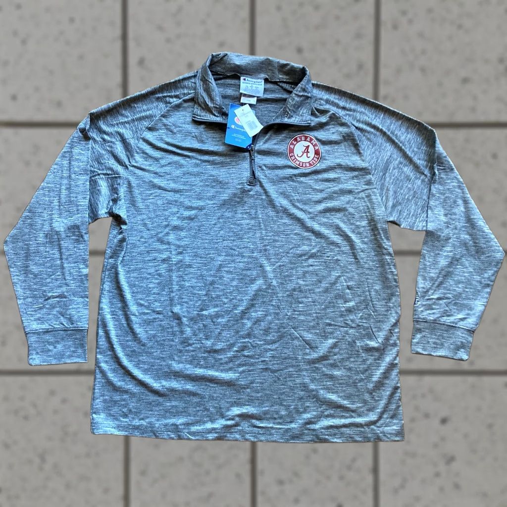 Champion CHAMPION Alabama Crimson Tide Performance Pullover Mens L 1/4 Zip Gray Size US L / EU 52-54 / 3 - 1 Thumbnail