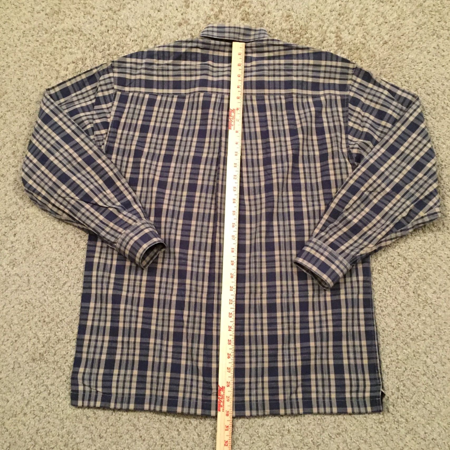 Vintage BD Baggies Shirt Mens Medium Blue Beige Plaid Long Sleeve Button Up Shirt Size US M / EU 48-50 / 2 - 6 Thumbnail