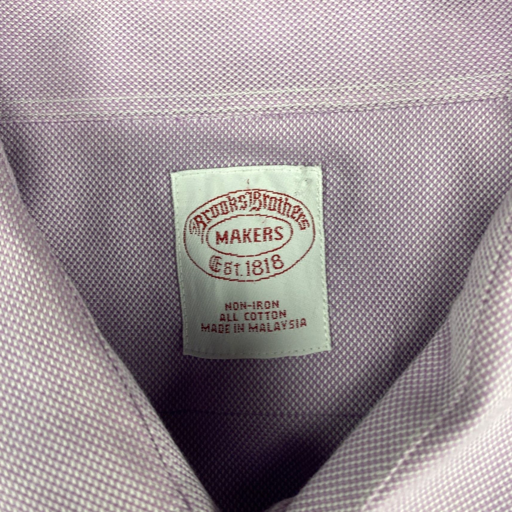 Brooks Brothers Brooks Brothers Shirt Mens Medium Purple Dress Non Iron French Cuff Formal Business Size 40R - 7 Thumbnail