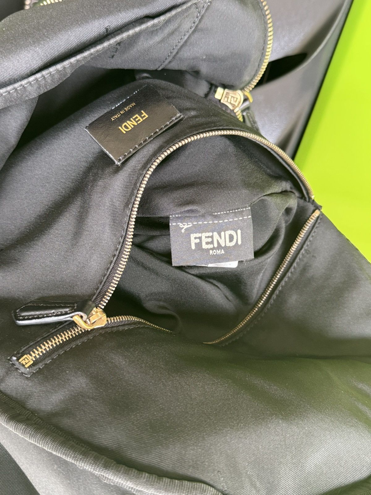 Fendi Fendi Monster Eyes Black Gold Tone Backpack Size ONE SIZE - 19 Thumbnail
