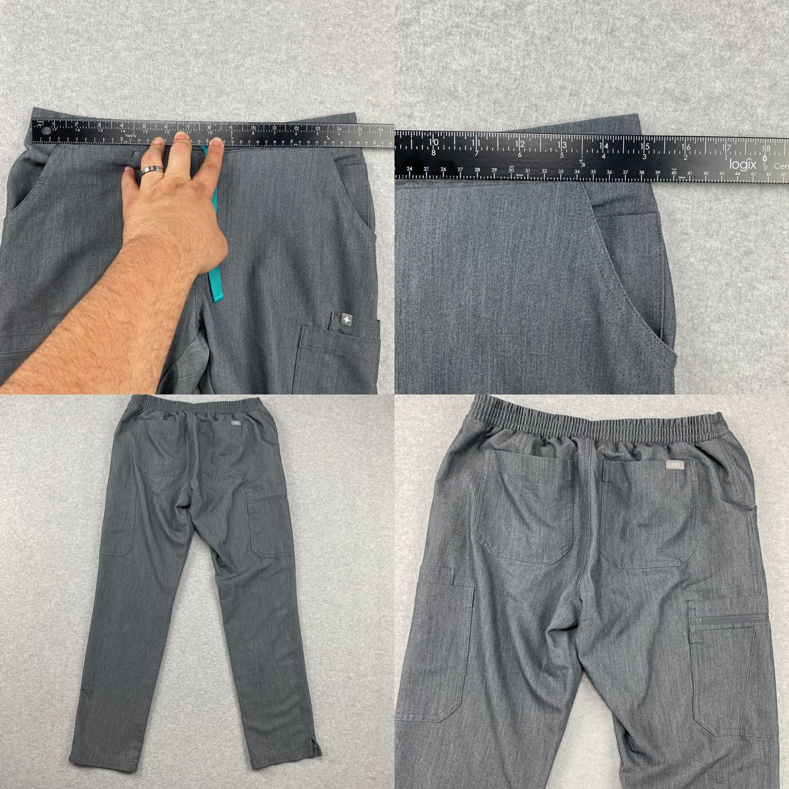Vintage FIGS Yola Skinny Scrub Pants Womens Small Gray Solid Slim Stretch Technical Collection Size 28" / US 6 / IT 42 - 9 Thumbnail