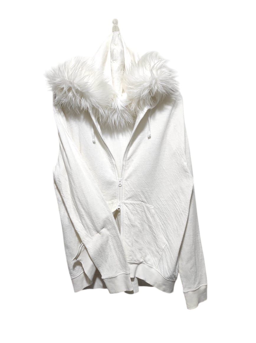 MOUSSY Azul by Moussy White Zip Fur Hoodie LGB style Size US L / EU 52-54 / 3 - 1 Thumbnail