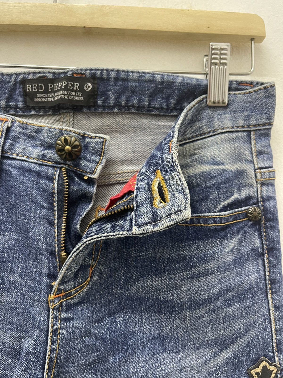 Japanese Brand Rare Vintage RED PEPPER Japan X Chrome Hearts Cross Patch Size US 26 / EU 42 - 10 Thumbnail