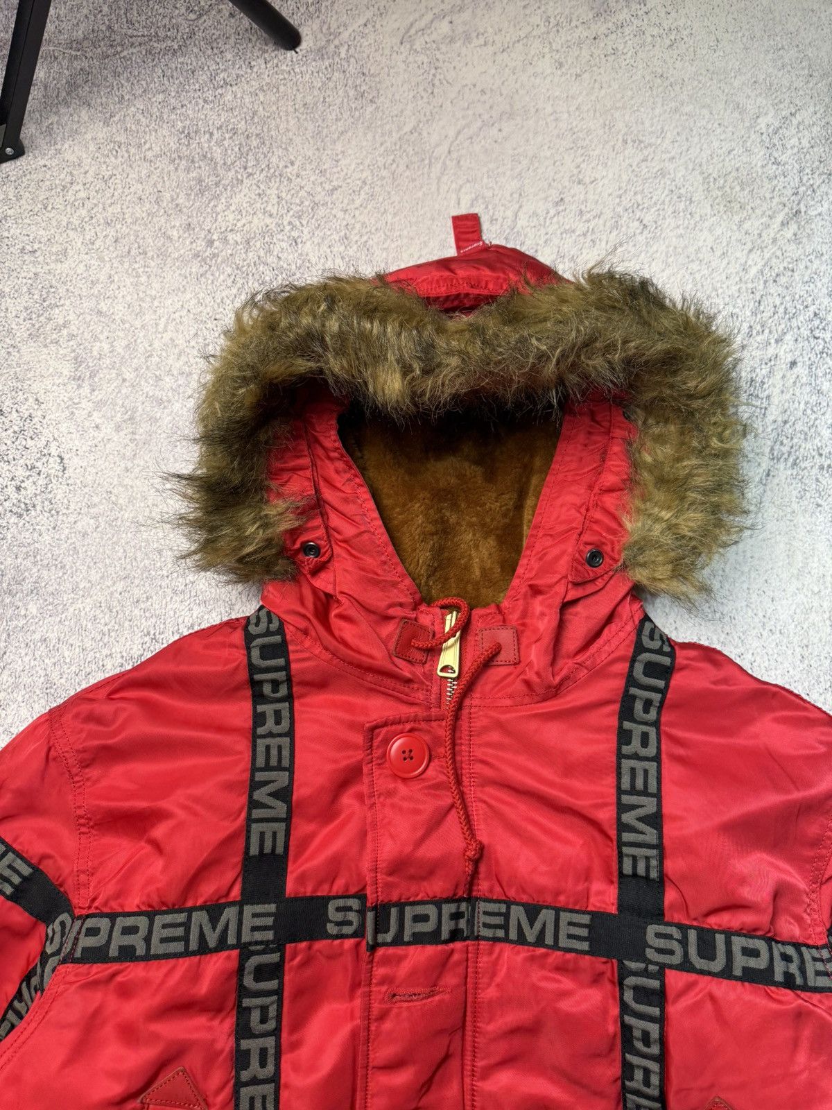Supreme Supreme Logo Tape N-3B Parka Size US M / EU 48-50 / 2 - 12 Thumbnail