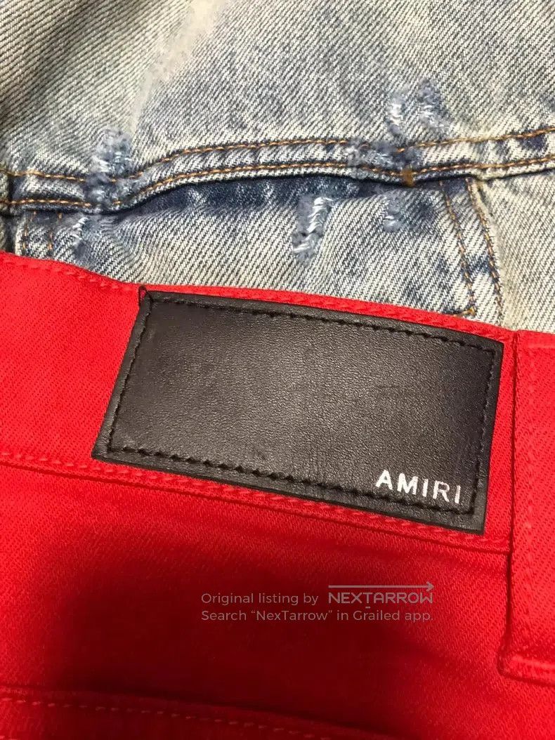 Amiri Amiri MX1 Red Patchwork Denim Jeans. Size US 32 / EU 48 - 6 Thumbnail
