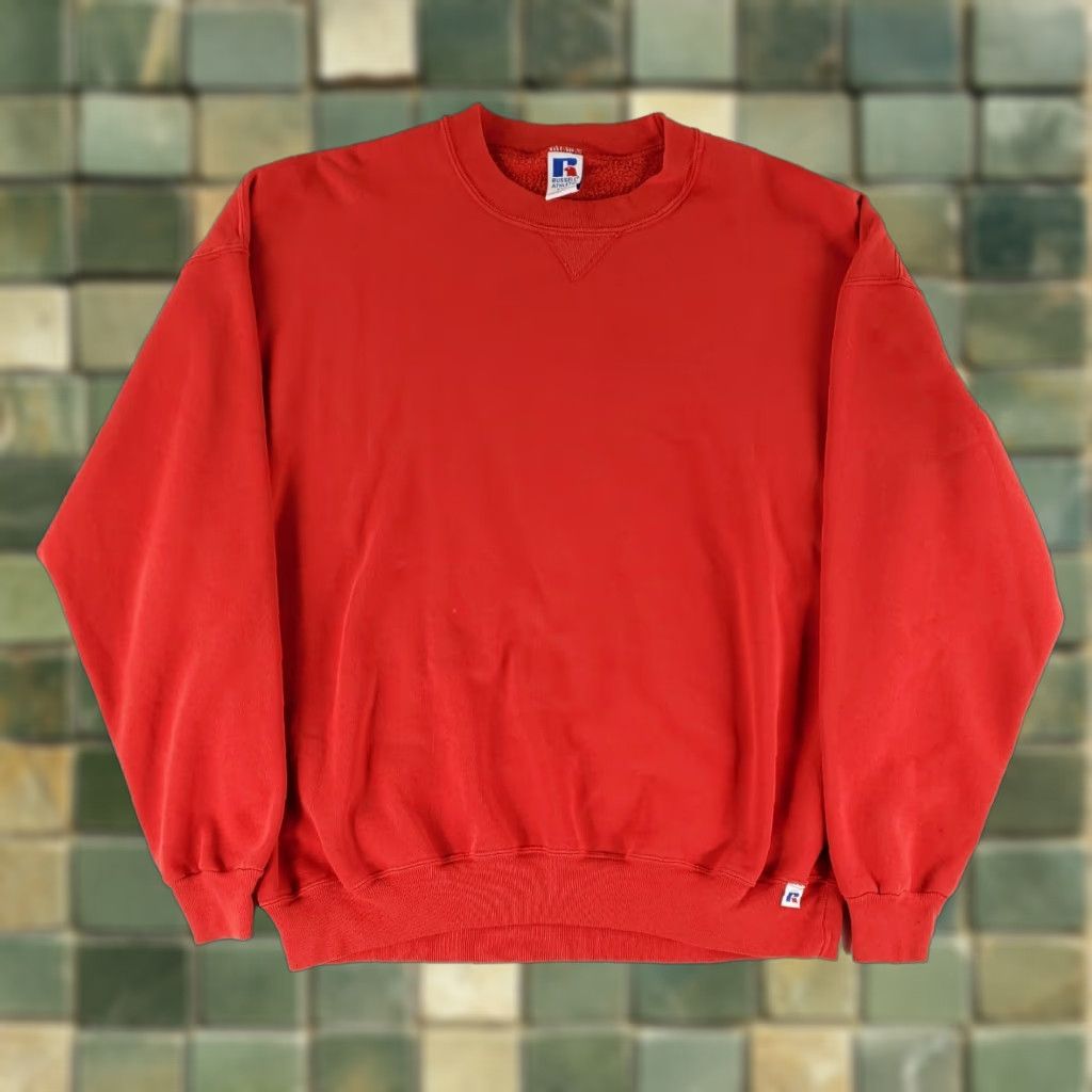 Russell Athletic VINTAGE Russell Athletic Sweatshirt Red 3XL Mens Made USA 90s VTG Pullover Red Sweatshirt Mens XXXL Size US XXL / EU 58 / 5 - 1 Thumbnail