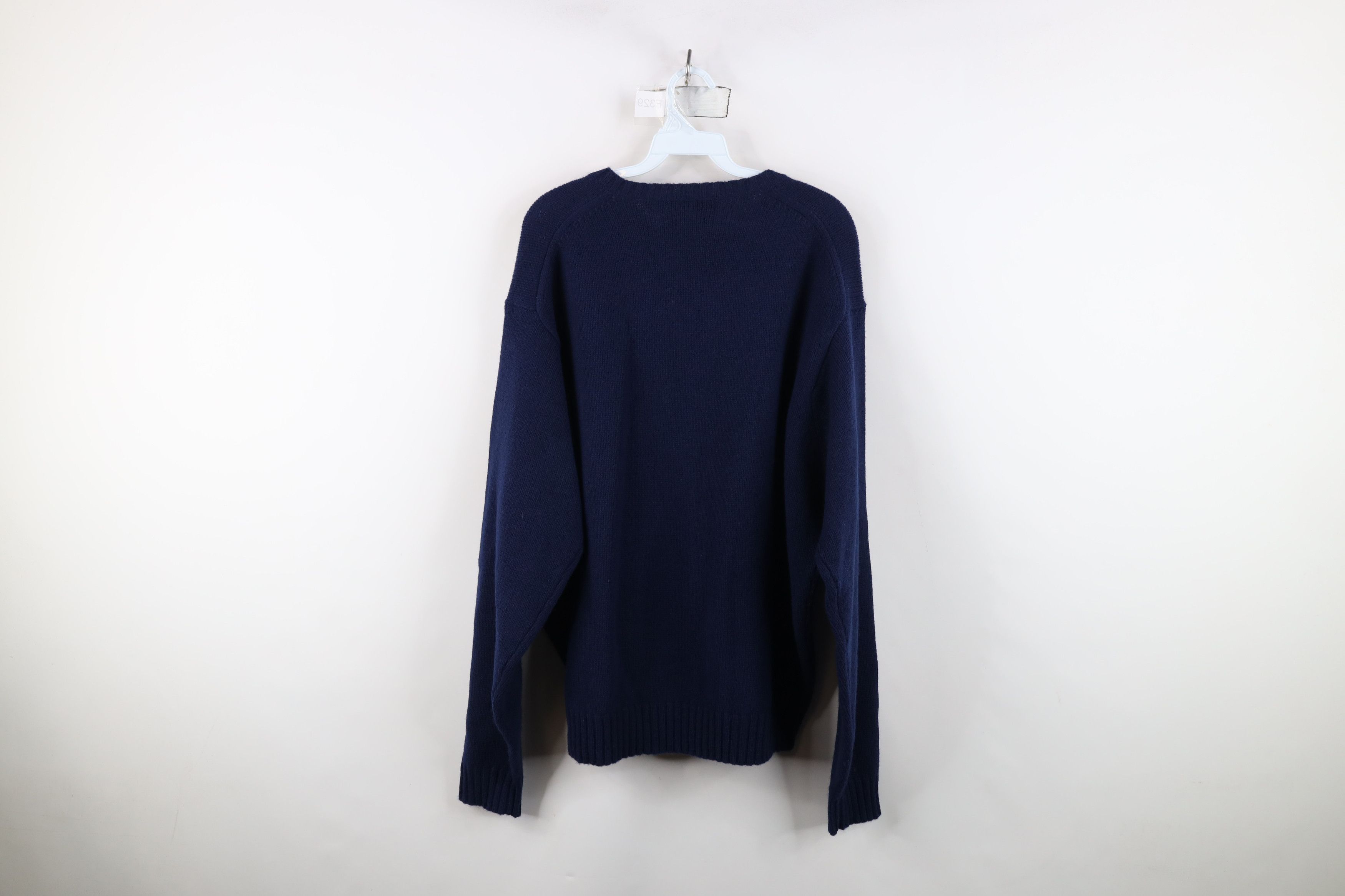 Ralph Lauren Vintage 90s Ralph Lauren Lambswool Knit V-Neck Sweater Blue Size US XL / EU 56 / 4 - 11 Thumbnail
