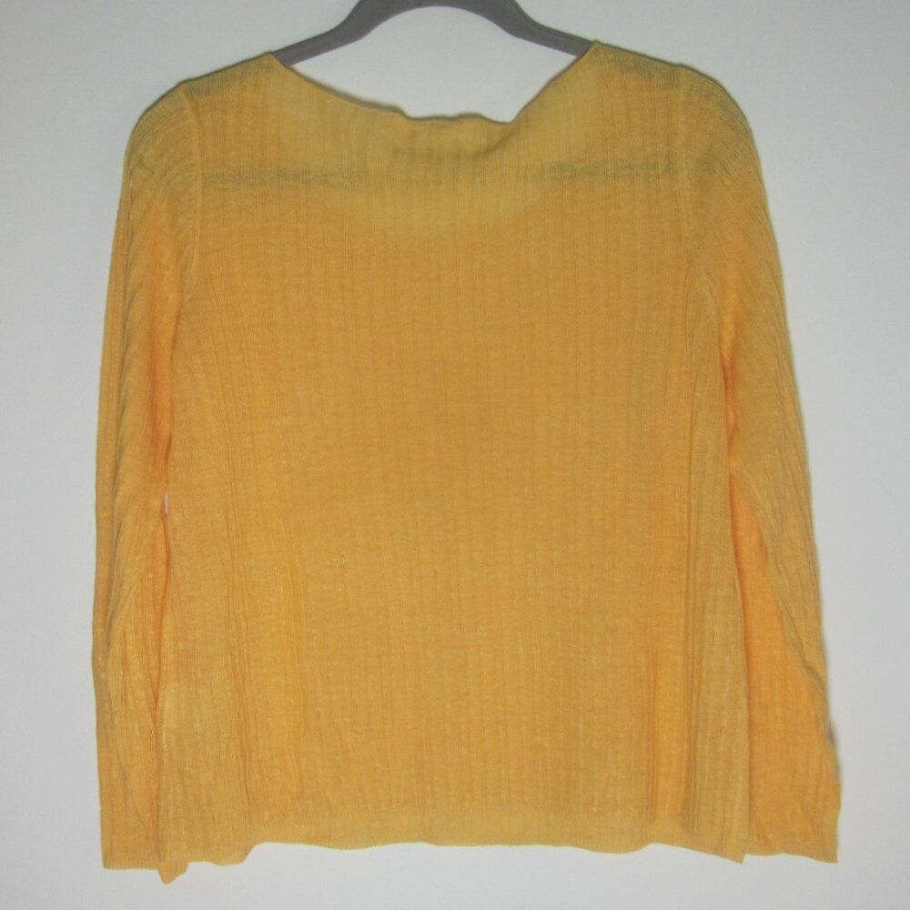 Eileen Fisher Eileen Fisher Womens Size M Organic Linen Rib Knit Sweater Orange / Yellow Size M / US 6-8 / IT 42-44 - 4 Thumbnail