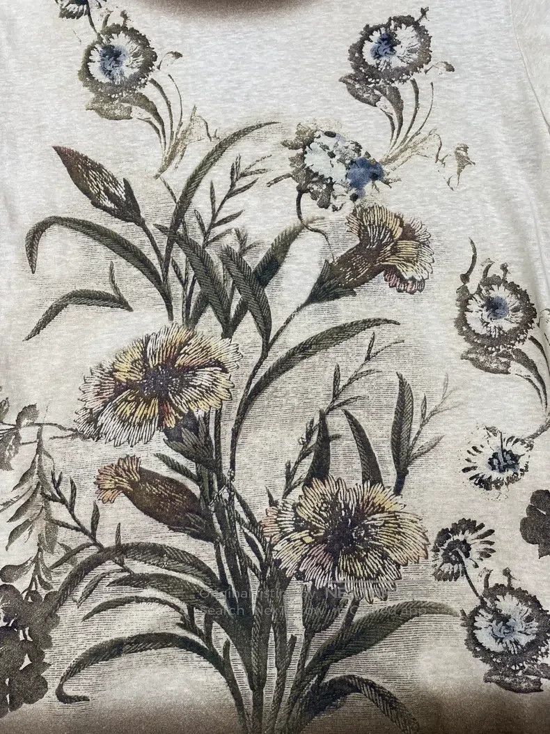 Dior Dior Linen natural painting style T-shirt short sleeve Size S / US 4 / IT 40 - 2 Thumbnail