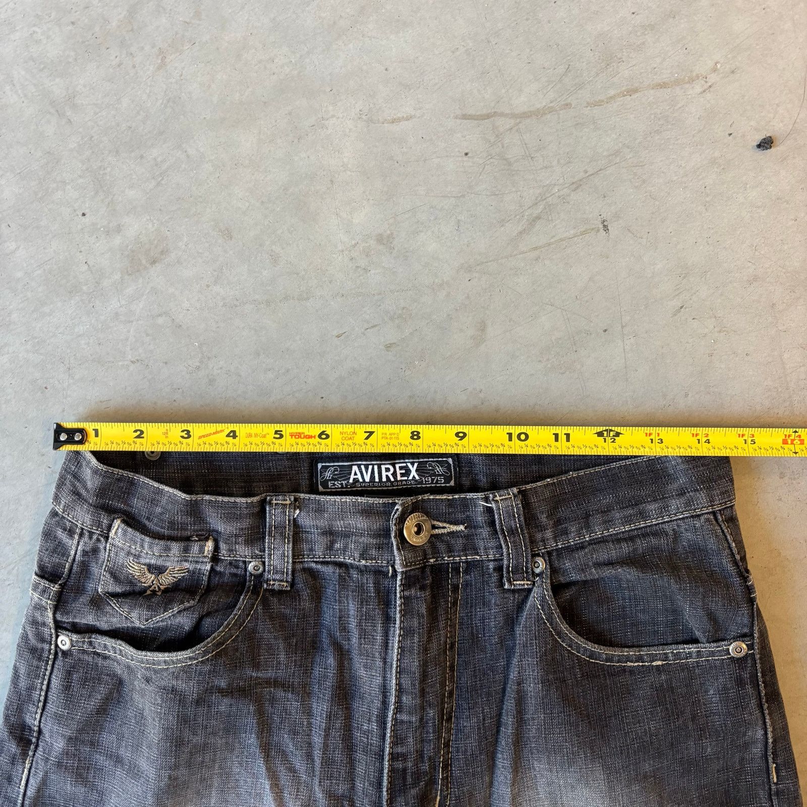 Avirex y2k avirex faded black distressed baggy jeans Size US 28 / EU 44 - 3 Thumbnail