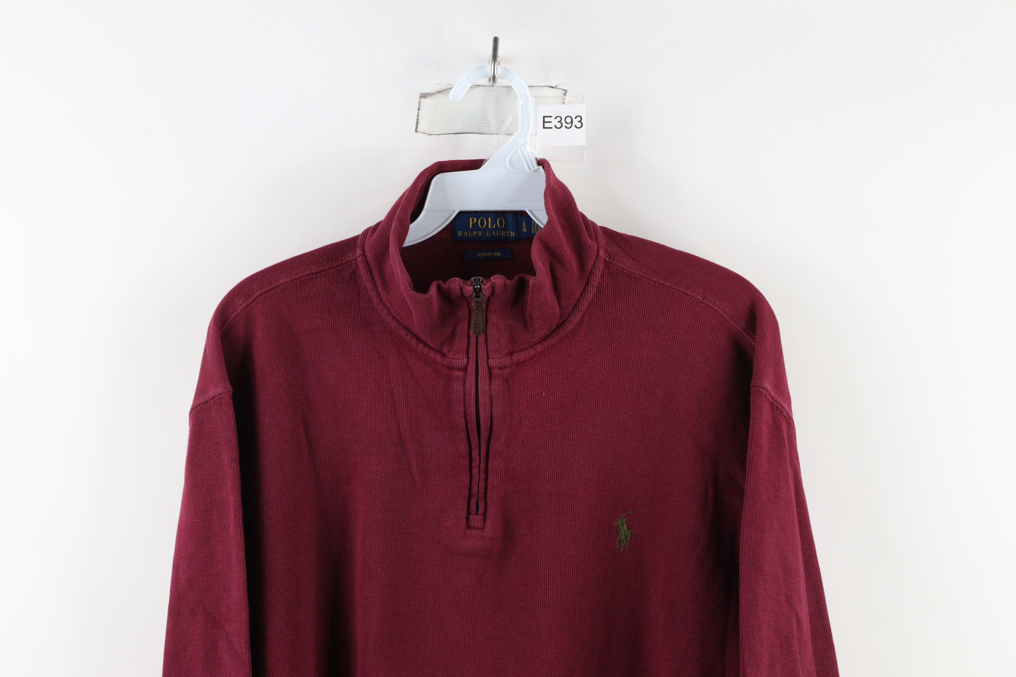 Ralph Lauren × Vintage Ralph Lauren Rib Knit Half Zip Pullover Sweater Maroon Size US L / EU 52-54 / 3 - 2 Thumbnail