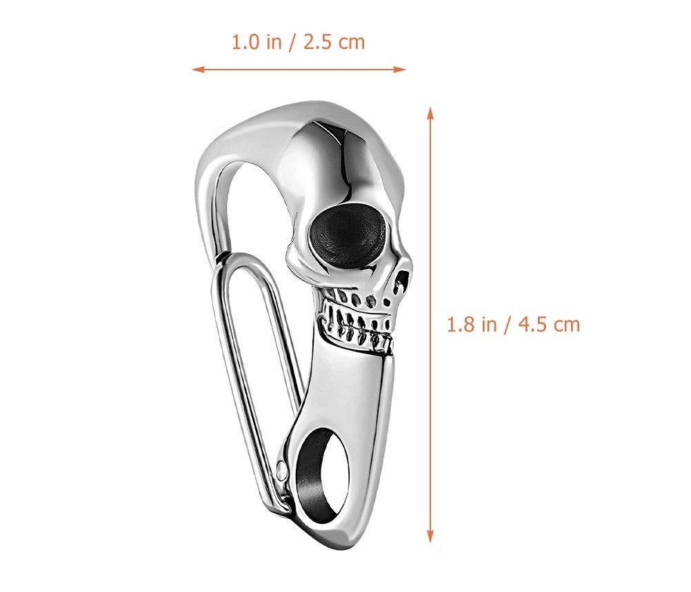 Jewelry Skull Gothic Punk Skeleton Carabiner Heavy Keychain Size ONE SIZE - 4 Thumbnail