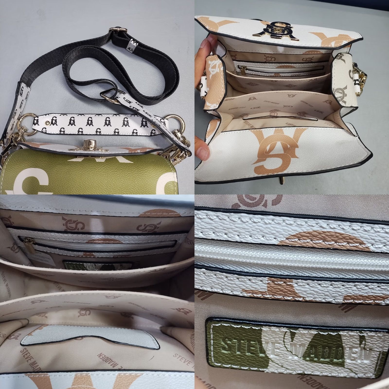Steve Madden Steve Madden Bag Crossbody Womens Medium Multi Metallic Logo Detachable Strap Size ONE SIZE - 8 Thumbnail