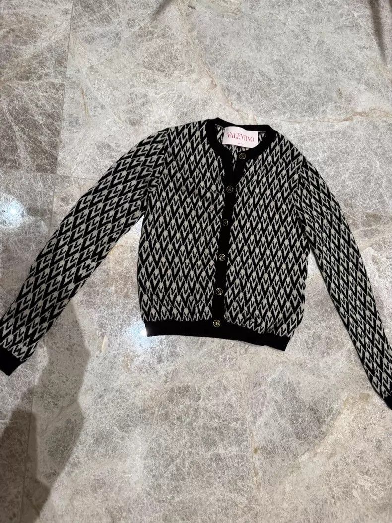 Versace Versace Cardigan cardigan jacket logo jacquard Size S / US 4 / IT 40 - 1 Thumbnail