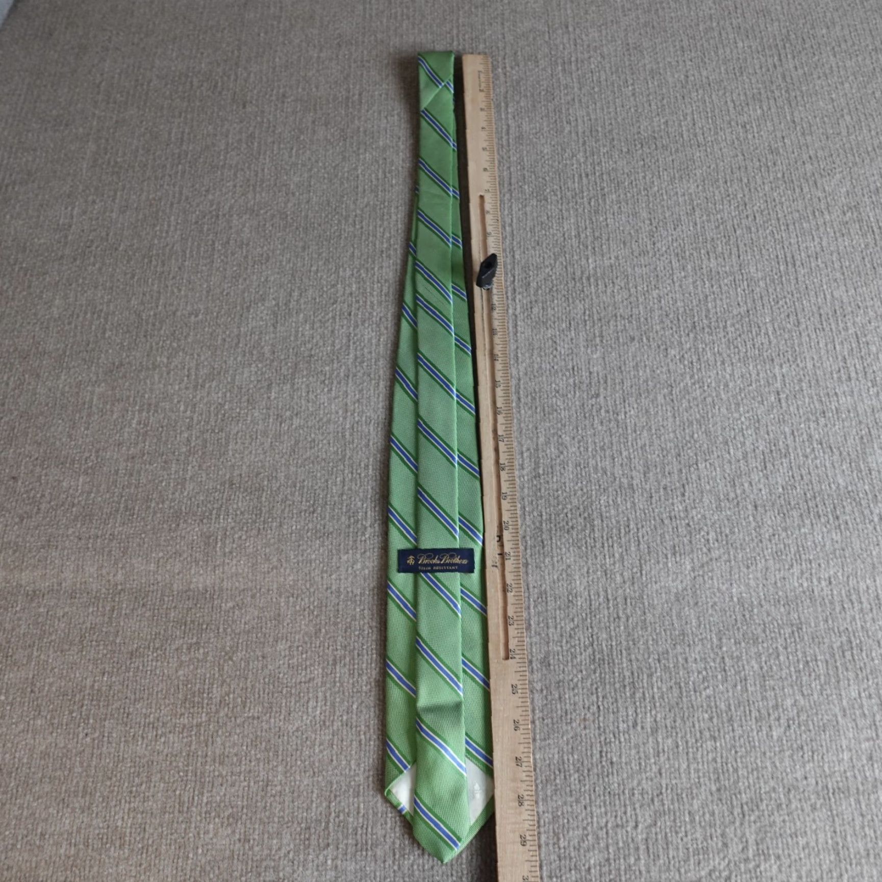 Brooks Brothers Brooks Brothers Tie Green Blue Repp Regimental Silk 57"-60" One Size United States Mens Vintage No N/A Size ONE SIZE - 5 Thumbnail