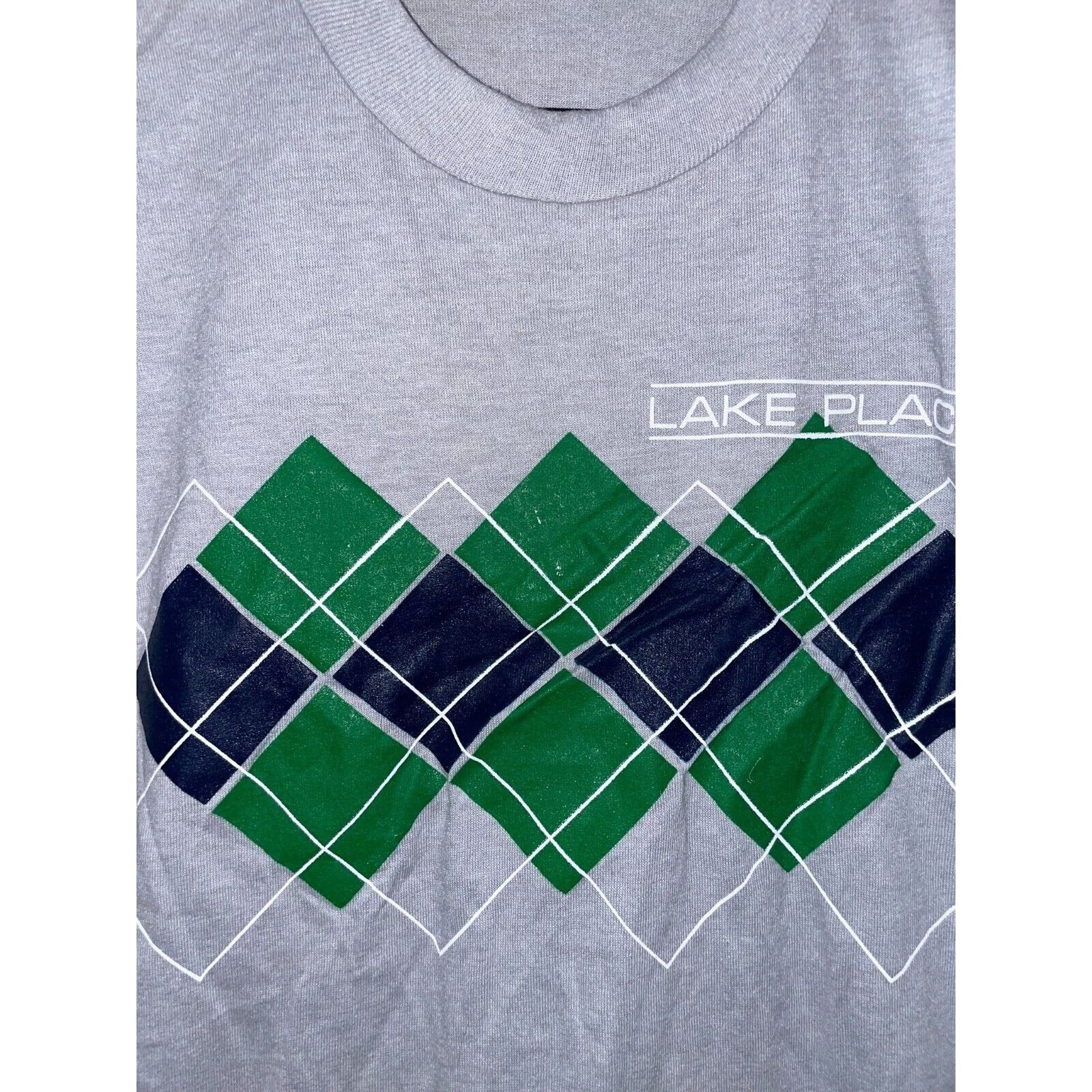 Vintage Vintage Lake Placid Shirt New York Gray Green Tee 80s Medium Size US M / EU 48-50 / 2 - 3 Thumbnail