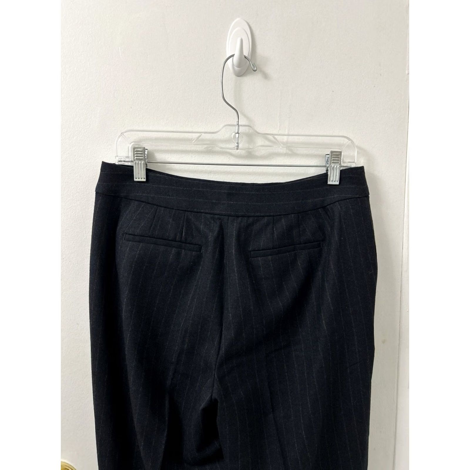 Talbots VINTAGEless Talbots Pants Womens 6P 31x26 Black Wool Blend Pinstripe NWT Petite Tapered Dress Pants Womens Size 28" / US 6 / IT 42 - 7 Thumbnail