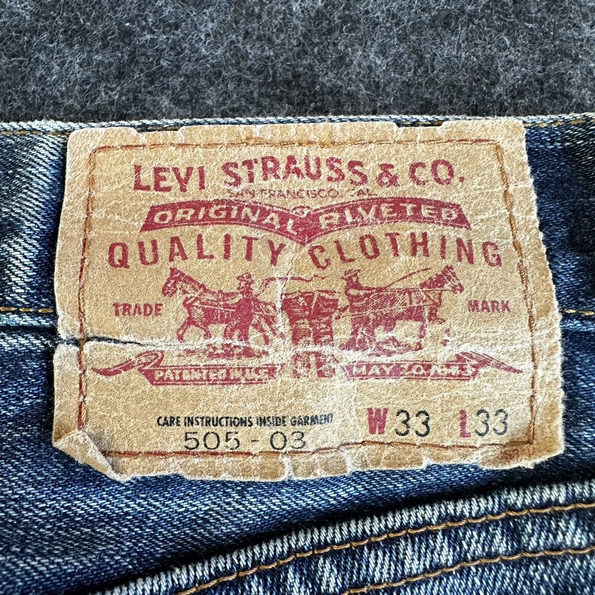 Levi's Levis 505 Distressed Blue Washed Vintage Denim 32x30 D578 Size US 32 / EU 48 - 10 Thumbnail