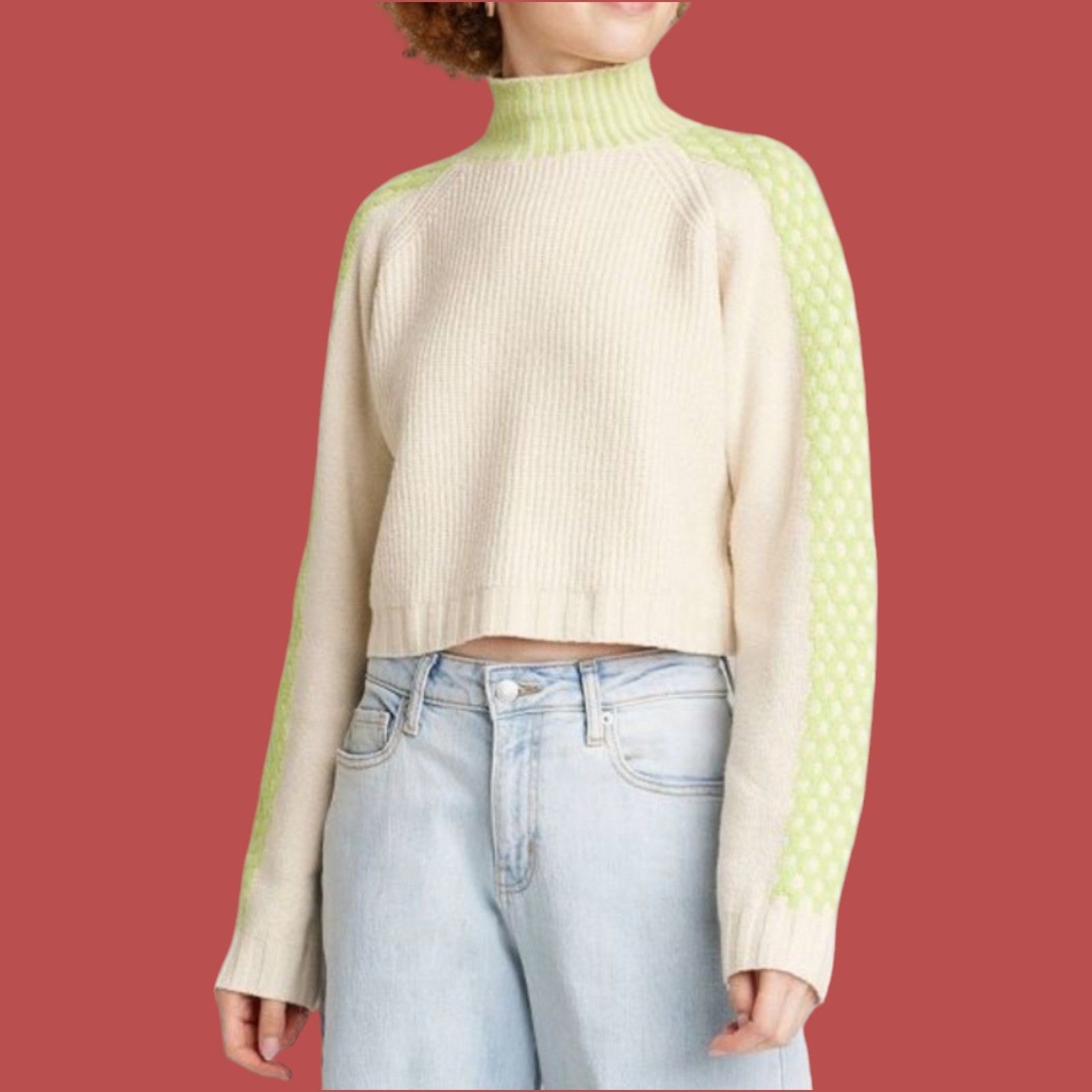 Other Wild Fable - Women's Mock Turtleneck Boxy Pullover Sweater - Size XS / US 0-2 / IT 36-38 - 1 Thumbnail
