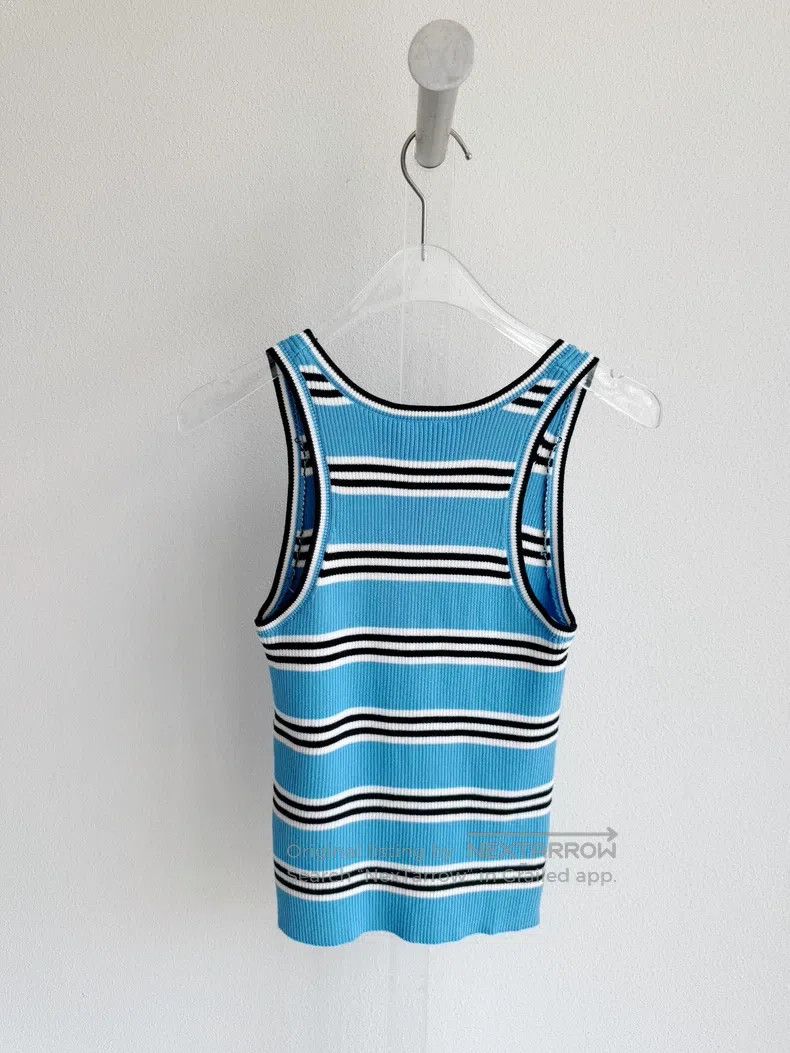 Chanel Chanel 24p blue striped knitted vest Size XS / US 0-2 / IT 36-38 - 4 Thumbnail