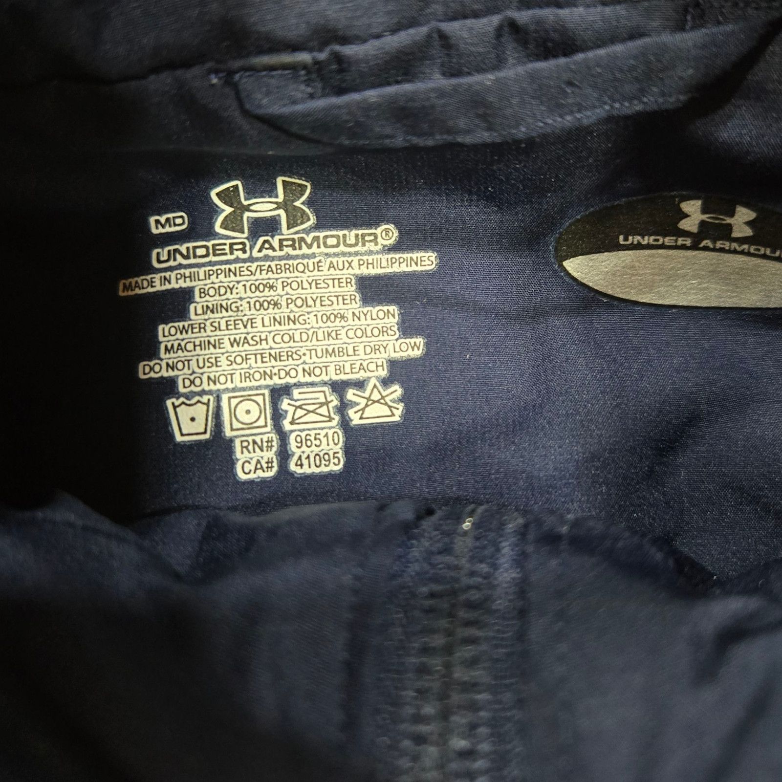 Under Armour Y2K Under Armour Navy White Windbreaker Track Jacket Size M Size M / US 6-8 / IT 42-44 - 5 Thumbnail