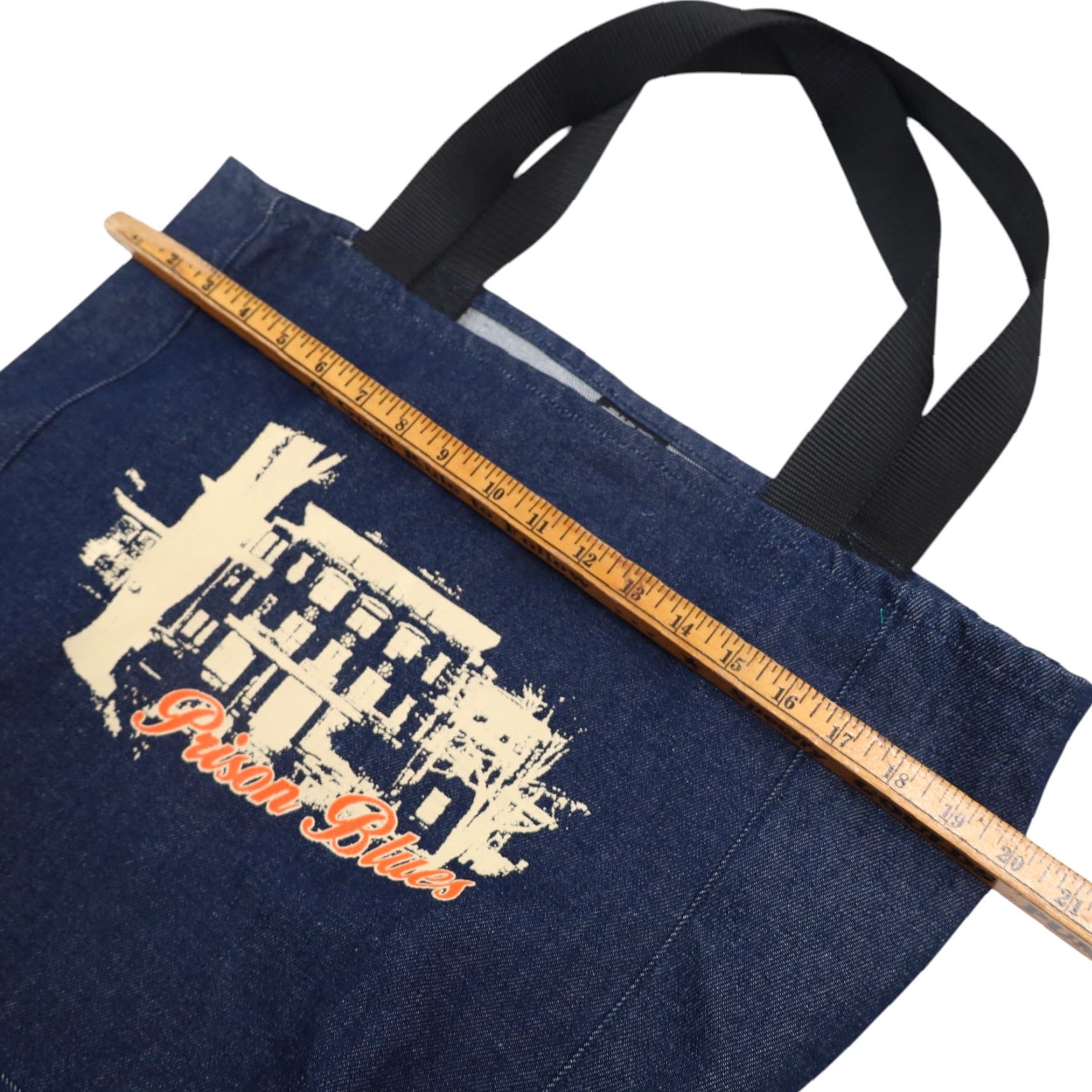 Vintage VINTAGE Prison Blues Graphic Denim Tote Bag Unisex Adults Tote Blue Cotton 20"x18" Bag Size ONE SIZE - 4 Thumbnail