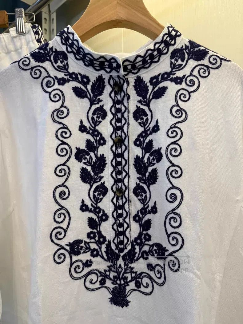 Loro Piana Loro Piana Holiday Series Embroidered Linen Shirt Dress Size M / US 6-8 / IT 42-44 - 3 Thumbnail