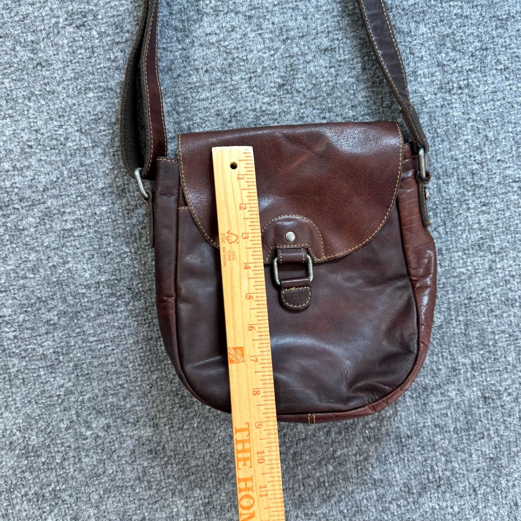 George Jack Georges Brown Leather Crossbody Shoulder Bag Adjustable Strap Size ONE SIZE - 6 Thumbnail