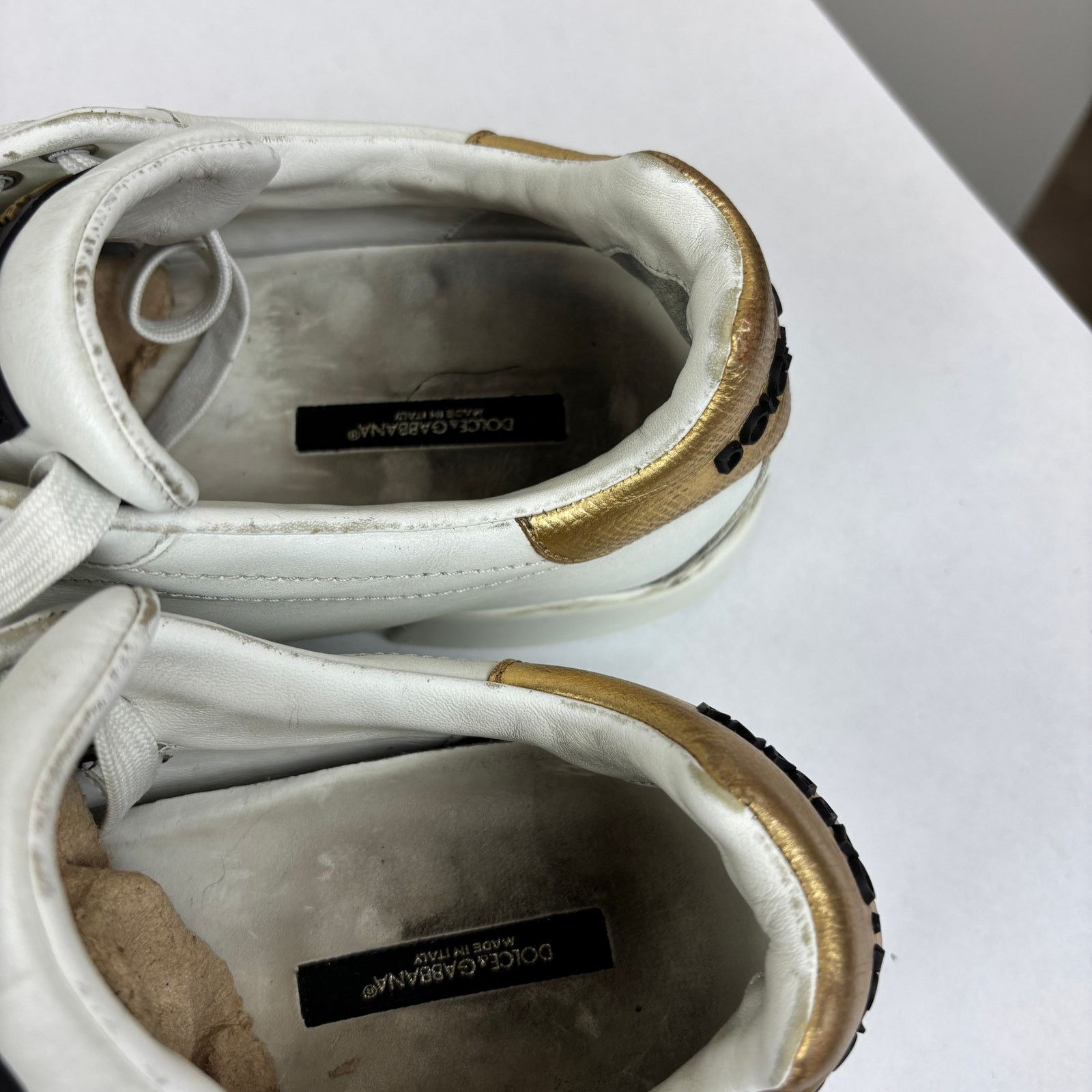 Dolce & Gabbana Dolce & Gabbana Portofino Crown Patch Leather Sneakers 9 Size US 9 / EU 42 - 10 Thumbnail