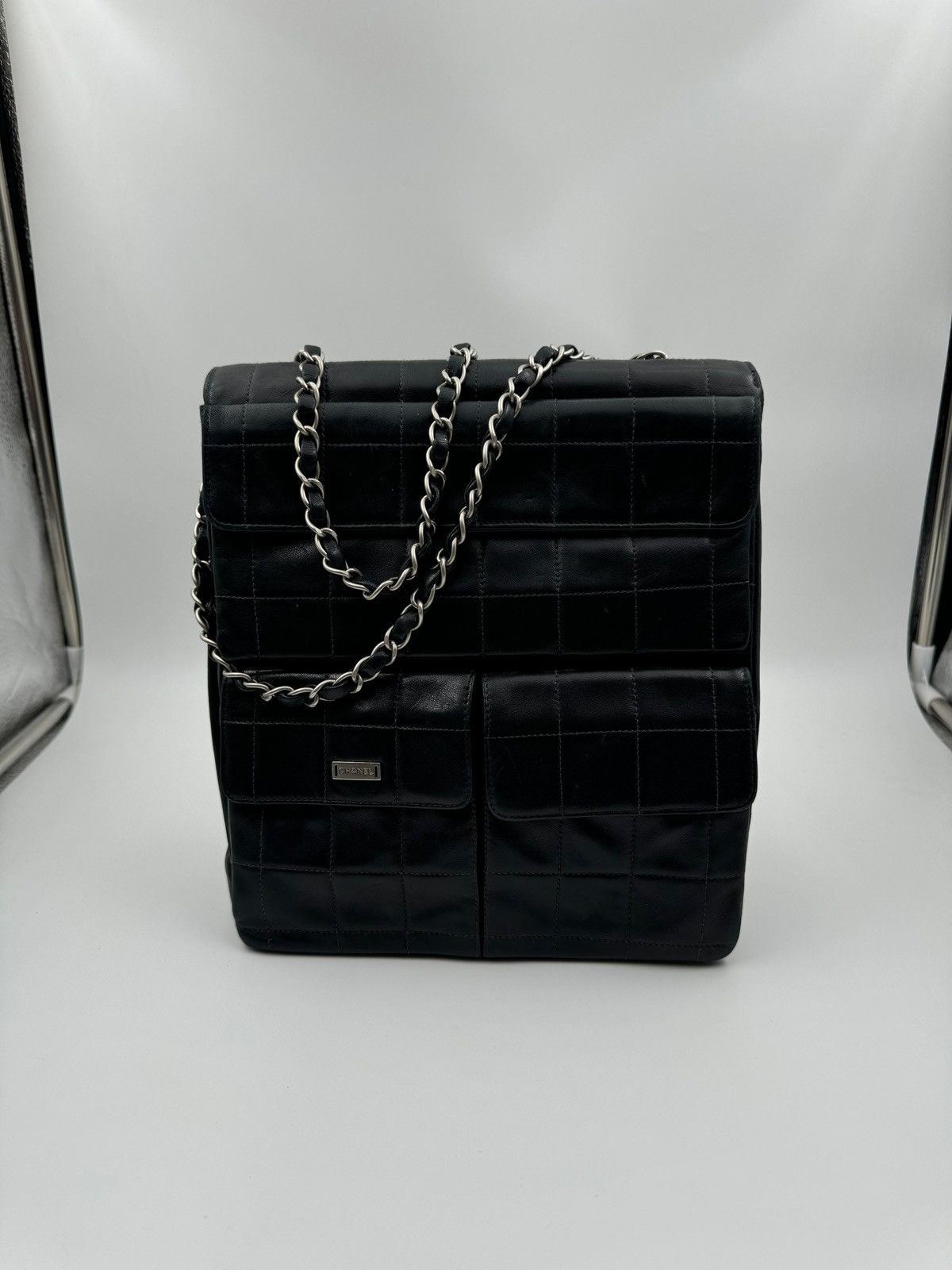 Chanel × Vintage CHANEL BLACK SQUARE QUILTED CHAIN SHOULDER BAG Size ONE SIZE - 2 Thumbnail