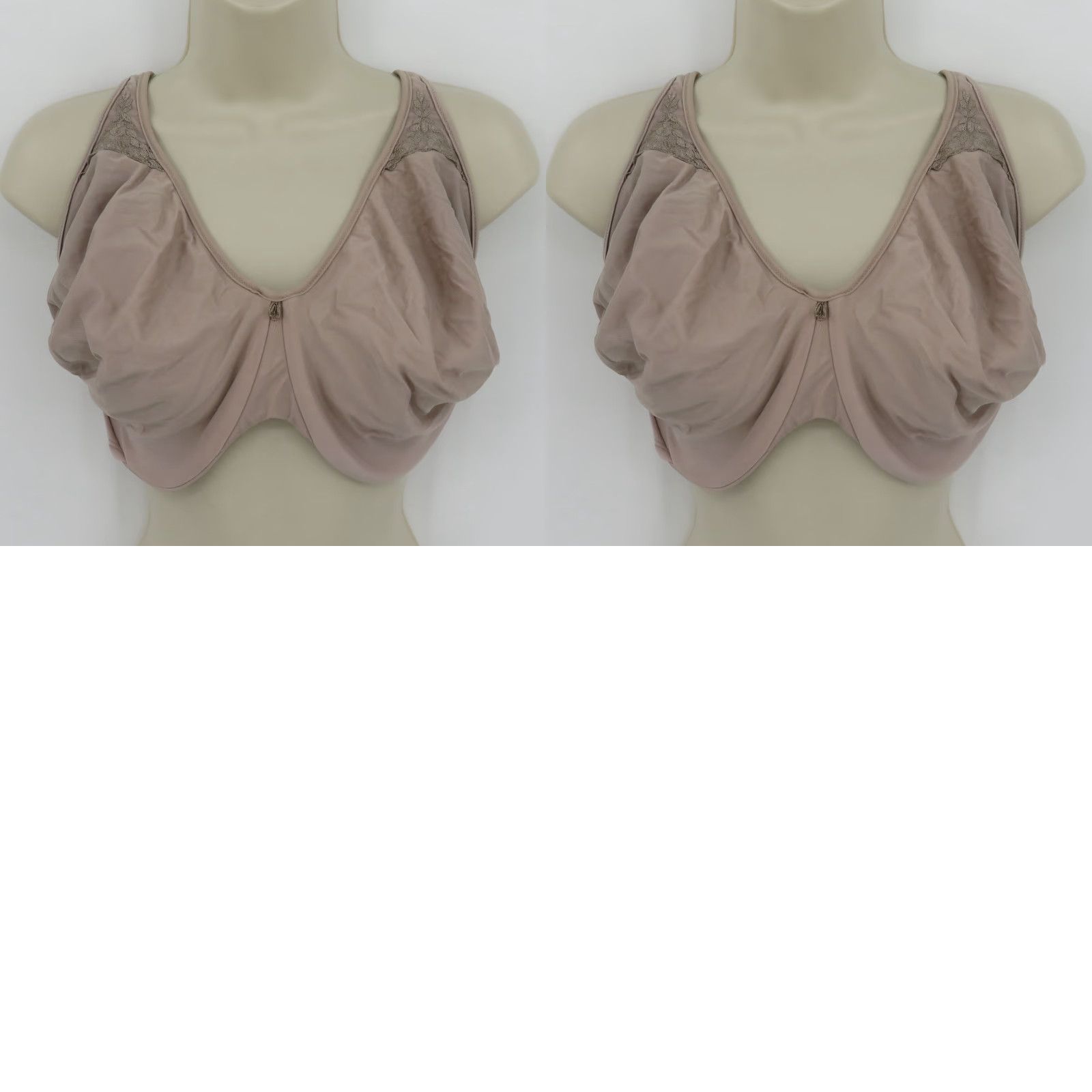 Vintage Bali Bra 42DDD Beige Underwire Unlined Minimizer 3385 Passion for Comfort Lace Women Size ONE SIZE - 9 Thumbnail