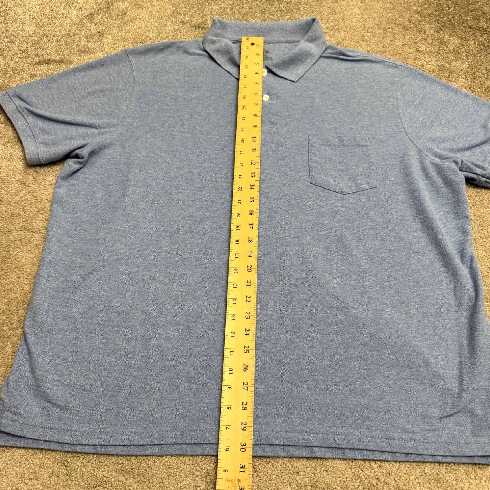 Vintage Harbor Bay Polo Shirt Mens 3XL Heather Marled Blue Short Sleeve Pocket Top Shirt Polo Size US XXL / EU 58 / 5 - 7 Thumbnail