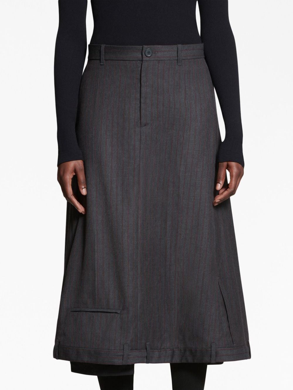 Balenciaga o1bcso1str0525 Deconstructed A-Line Skirt in Dark Grey Size 26" / US 2 / IT 38 - 5 Thumbnail