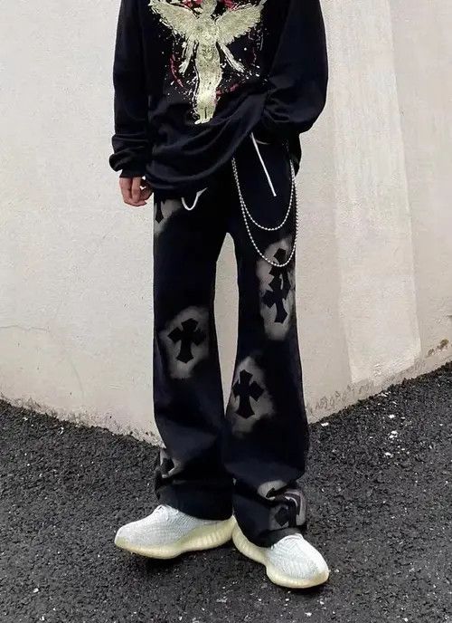 Japanese Brand × Jean Retro vibe street hip hop cross bootcut jeans Size US 32 / EU 48 - 4 Thumbnail