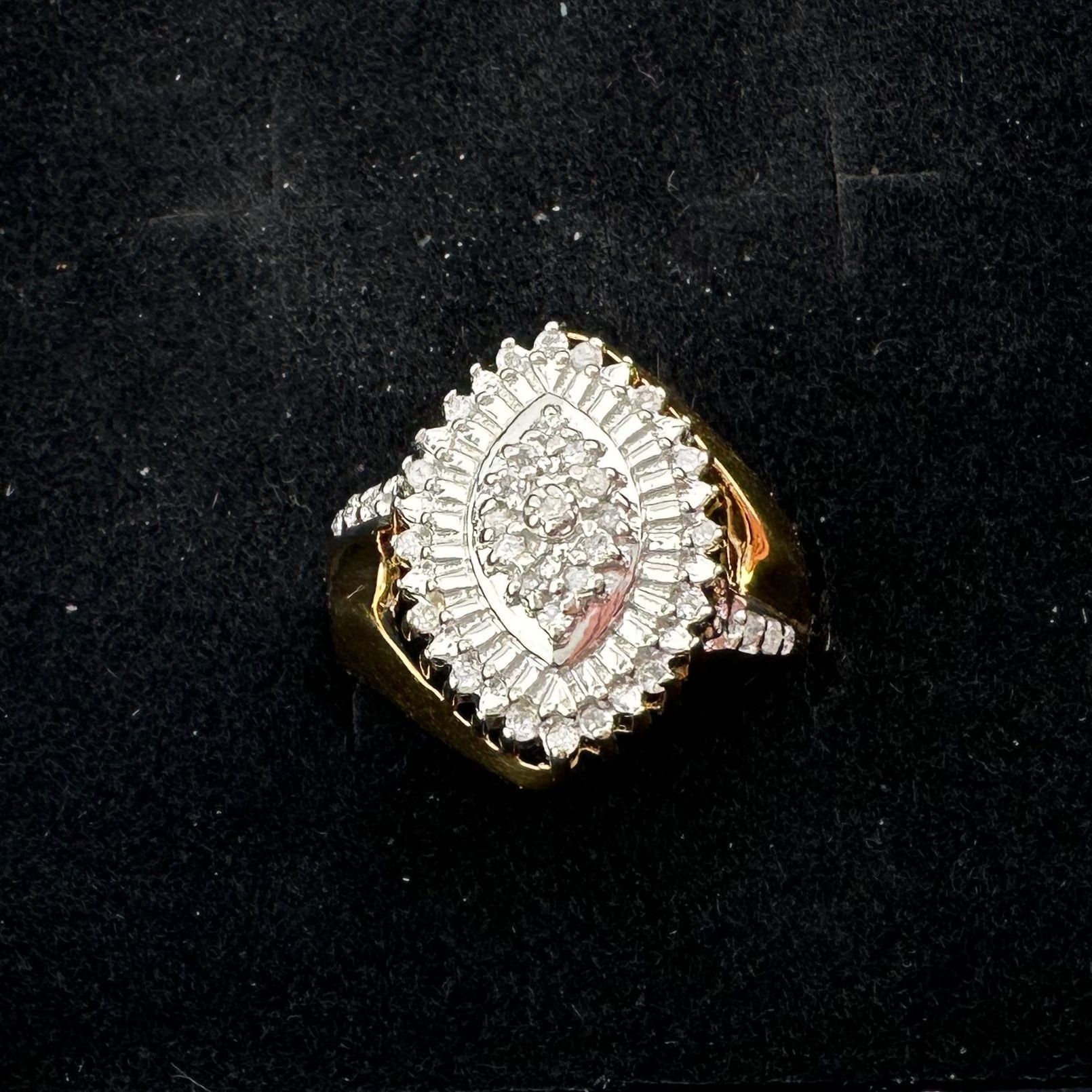 Other Marquise Cut 1/2 Carat Diamond Ring - Gold Plated Silver Size ONE SIZE - 16 Thumbnail