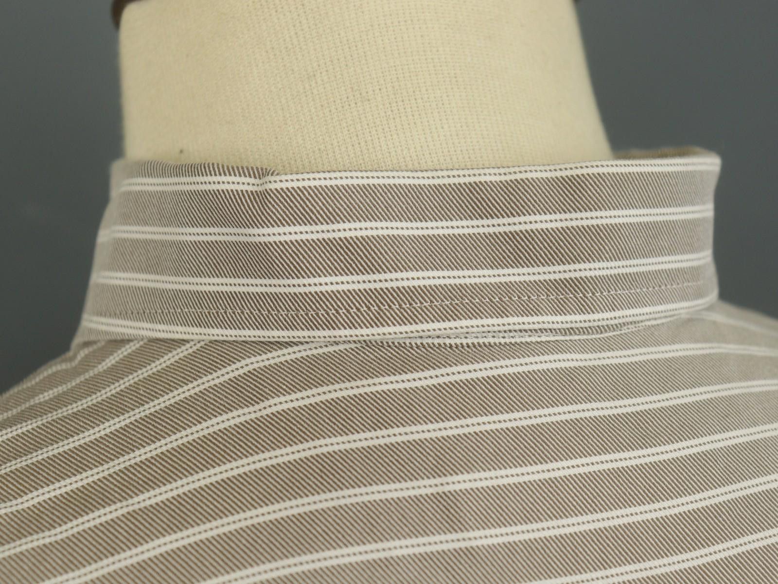 Ermenegildo Zegna Zegna Brown Striped Chest Pocket Button Down Shirt Size L Size US L / EU 52-54 / 3 - 12 Thumbnail