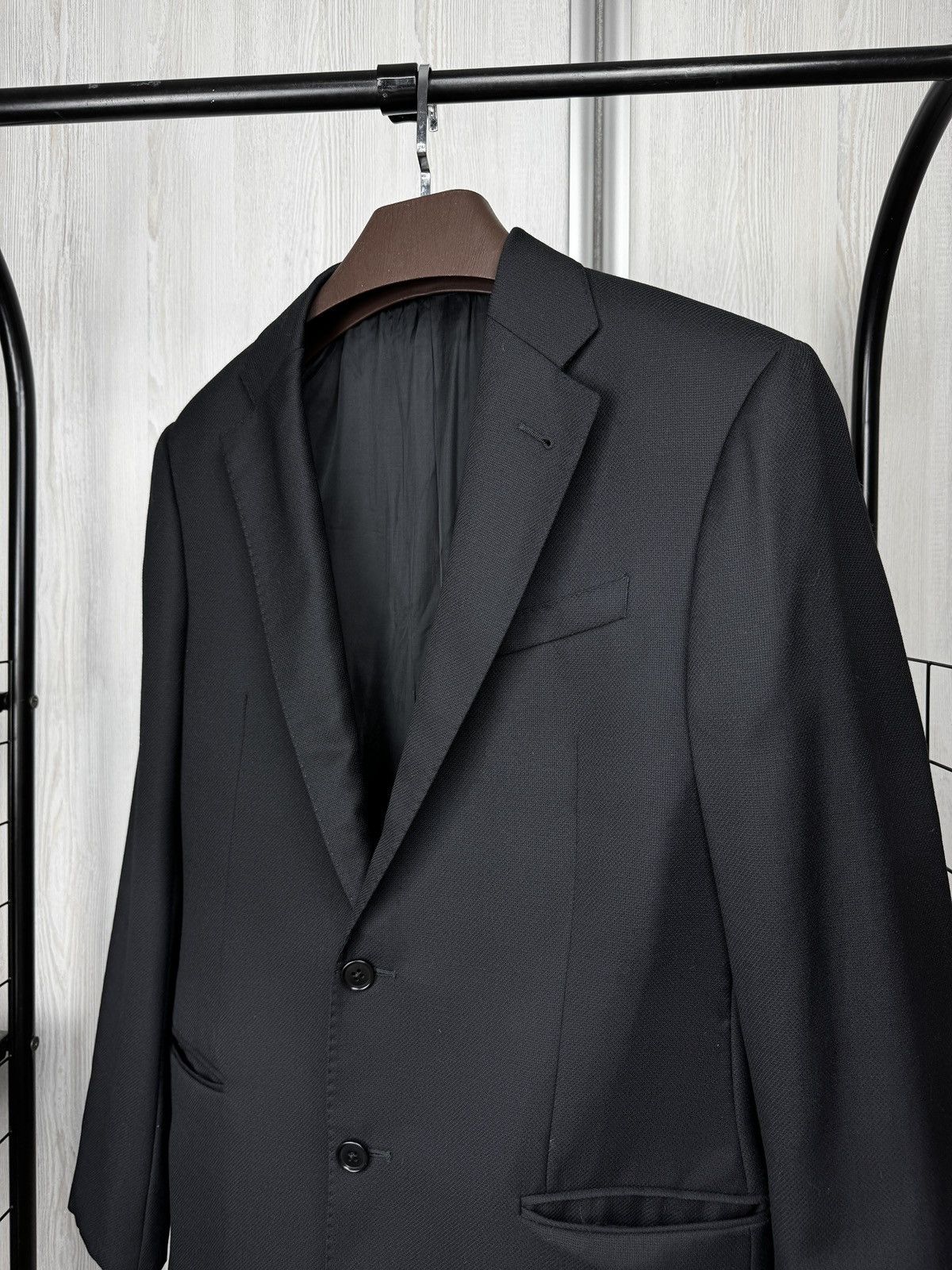 Armani Collezioni Armani Collezioni Giorgio black structural wool blazer Size 40R - 5 Thumbnail