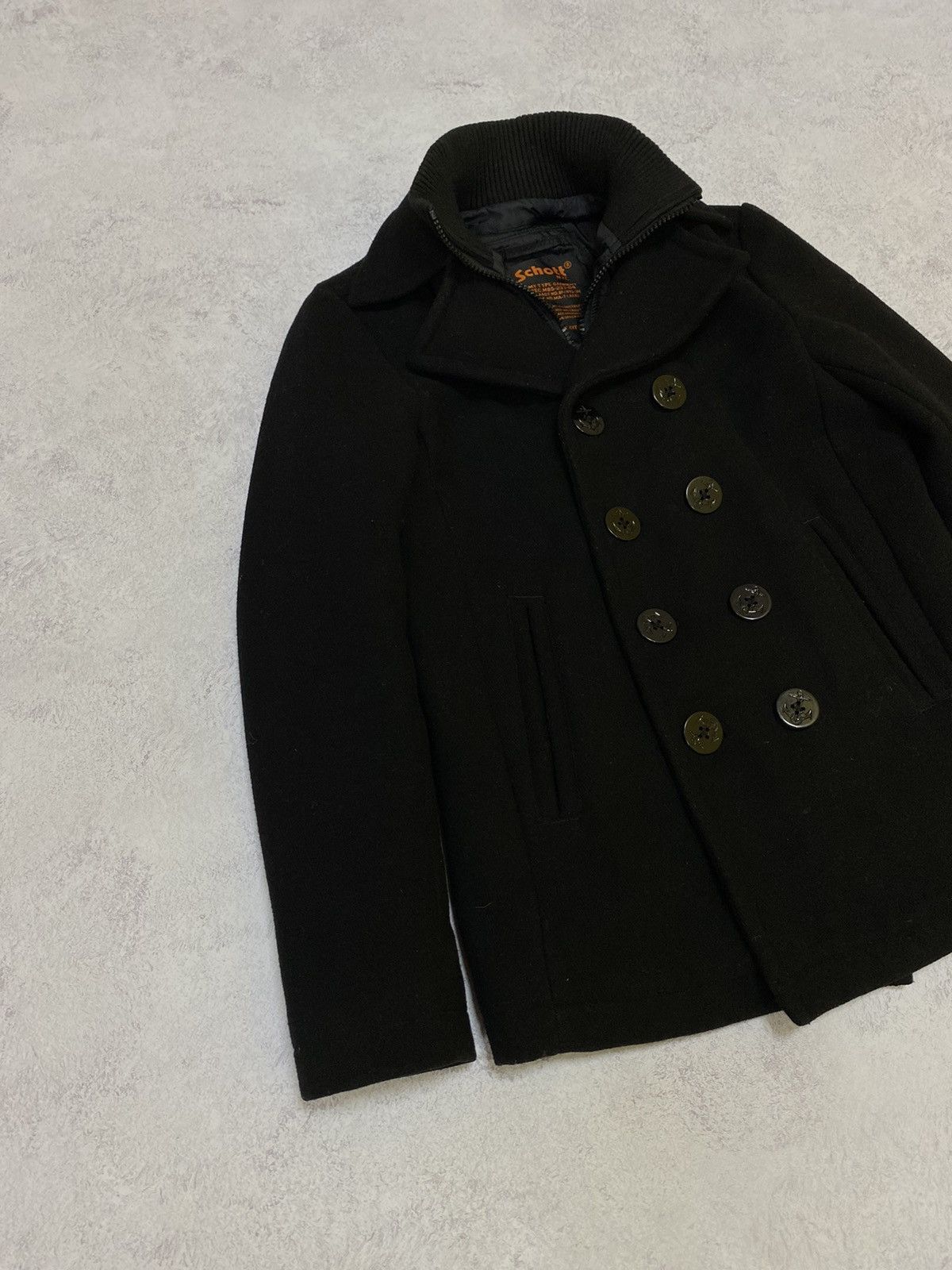 Schott Vintage Schott NYC Mens Black Wool Army Jacket Size S Size US S / EU 44-46 / 1 - 3 Thumbnail